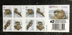2021USA #5648-5651b Forever Otters in Snow – Booklet of 20 Mint winter