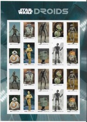 US SCOTT 5573 – 5582 SHEET OF 20 STAR WARS DROIDS STAMPS FOREVER MNH