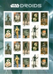 2021 Star Wars Droids Stamps Sheet Of 20 Forever Stamps MNH