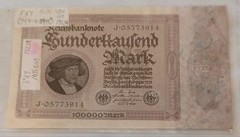 9 old banknotes from the Weimar Republic, Germany, approximately 100 years ago
