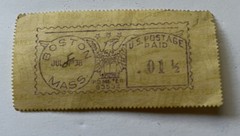 Purple Antique Pitney Bowes Model «JD» Eagle Indicia Boston July 1938 Postage 1c