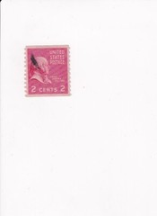 US Postage Stamp POSTMARKED PERFORATED VERTICALLY 2 CENTS JOHN ADAMS