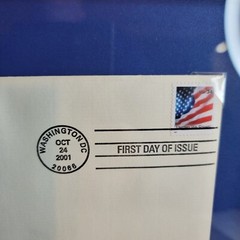 U S Flag with Fireworks 1987 FIRST DAY ISSUE 22 CENT STAMP GOLD