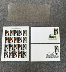 US SCOTT 5455 SHEET OF 20 ARNOLD PALMER FOREVER STAMPS WITH 2 STAMPED ENVELOPES