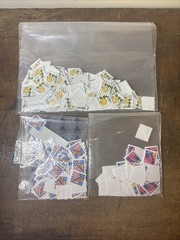 Large Lot 32 Cent Stamps Yellow Rose, Flag, Statue Of Liberty Used