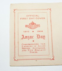 Official First Day Cover Anzac Day 1936 New Zealand Schertz, Texas