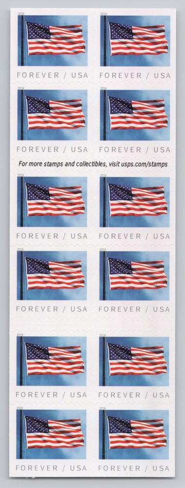 2019 USA #5344a Forever U.S. Flag US – Booklet of 20 Mint (APU) (#P2222) Postage