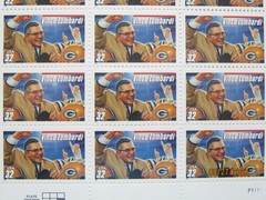 1996 VINCE LOMBARDI STAMPS SEALED UNCUT USPS PRESENTATION BLOCK OF 20 STAMPS