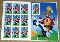 USPS 1998 Card of 10 «Sylvester & Tweety» 32¢ Stamps USA Scott 3204 MNH