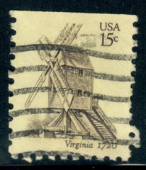 USA – 1980 – Windmills – Yellow paper – Virginia – 15¢ – #3648