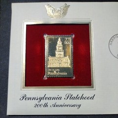 Pennsylvania Statehood 1987 22 CENT STAMP FIRST DAY ISSUE GOLD 200th Anniversary