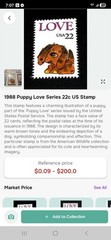 1988 Puppy Love Series 22c US Stamp Dogs Love