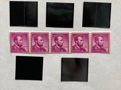 1958 Abraham Lincoln Strip of 5 Stamps with Mounts MNH