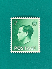 UK Postage King George VI 1/2 D Penny Green Single Stamp Unused