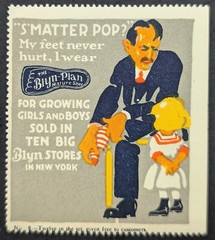 Vintage Blyn Stores Girls Boys Shoes New York Poster Stamp