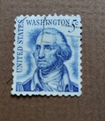 1967 US 5 Cent George Washington Stamp Blue – On Post – Rare Vintage MINT