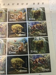 Tyrannosaurus Rex USPS Hologram Holographic 16 Stamps Postage Stamps