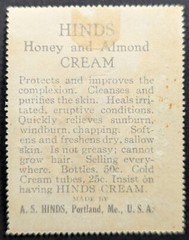 Vintage Hinds Honey Almond hand Cream Women Fishing in Stream Poster Stamp