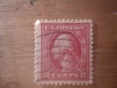 1908 2c Washington, double line watermark