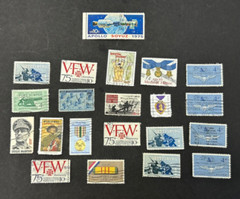 Vintage US Military Themed Postal Stamps