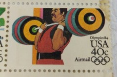 4 USA AIR MAIL STAMPS * OLYMPICS 1984 * 40 CENT (BLOCK OF 4) UNUSED & UNGRADED