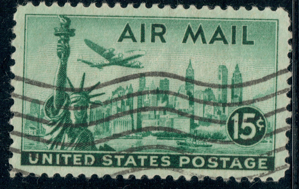 USA – 1947 – Airmail – Statue of Liberty & New York Skyline – 15¢ – #3643