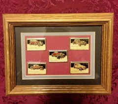 25 Cent Postage Stamps Automobile Design Pinbacks In Frame By Jonathan Grey