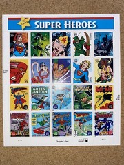 2005 DC Comics Super Heroes Chapter One Sheet of 20 stamps Never Hinged