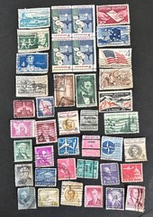 Vintage U.S. Postage Stamps Lot of 40- Historical Collection 1930s–1960s #777