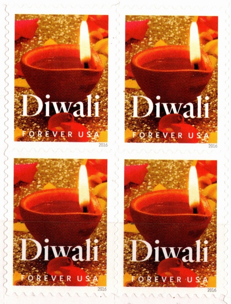 USA 2016 DIWALI HINDU FESTIVAL OF LIGHTS HOLIDAY BLOCK OF FOUR SCOTT 5142 MNH