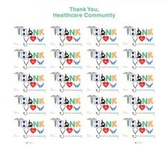 US SCOTT 5947 SHEET OF 20 THANK YOU HEALTH COMMUNITY STAMPS FOREVER MNH