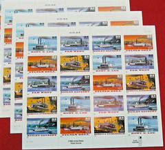 Three Sheets x 20 = 60 of RIVERBOATS / STEAM BOATS 32¢ US Stamps USA # 3091-3095