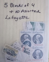 US Postage Stamps 5 Blocks of 4 + 10 Topicals Lafayette, Capt. Cook, Copley MNH