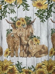 TWO Paper Dinner Decoupage Art Craft Napkins -highland Cow- /sunflowers
