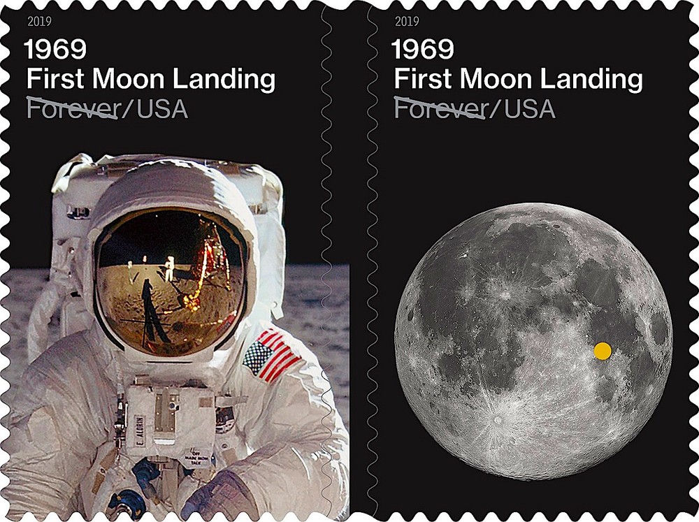 👀 1969:🌖First Moon Landing Sheet of 24USPS Forever Postage Stamps 2019 Releas