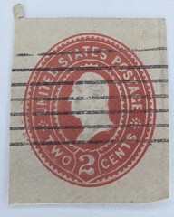 2 Cents Carmine Manila George Washington Cut Square #w366 D60