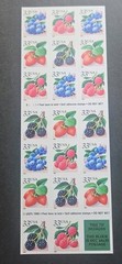 1999 US SCOTT 3297b BOOKLET OF 20 FRUIT BERRIES STAMPS 33 CENT FACE MNH