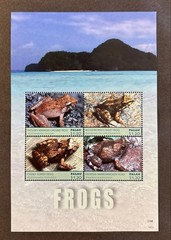 Foreign stamps, frog, sheet, Palau