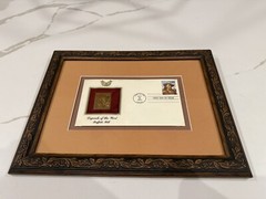 Legends of the West Buffalo Bill 22kt Gold Stamp First Day Of Issue Framed 11×14