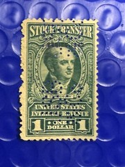United States Internal Revenue $1 Stock Transfer Stamp – Machine Cancelled