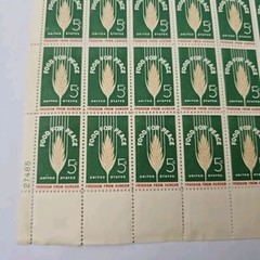 Stamp US Postage 5c 5 Cent Sheet OF 50 Stamps Food For Peace Freedom From Hunger