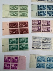 13 Mint US Plate Blocks and Souvenir Sheet Collection 1945-1949 Roosevelt