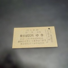 Boseki Railway (Disused Line) Unusable Hard Ticket, Kishimi – Tokyo