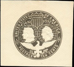 USA Mint H F-VF 10c Scott #U351 1893 Cut Square from Stamped Envelope