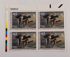 1999 Federal Scott #RW66 Greater Scaup Block of 4 MNH