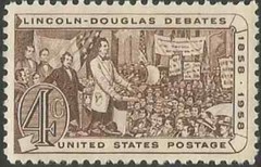 USA 1958 – Abraham Lincoln – F. Douglas Debates, 1858-1958 — MNH – Sc. #1115 😍