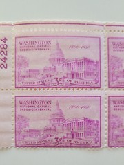 1950 US National Capitol Sesquicentennial 3c Block of 4 Stamps Scott #992 MNH OG