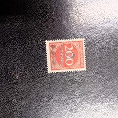  German 1923 red postal stamp.      