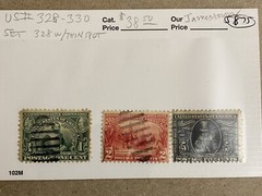 US stamps #328-330 Jamestown Exposition 1907 Used full set