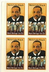 MARTIN LUTHER KING JR–Block of 4 Collectible Unused 1979 Stamps–FREE SHIPPING